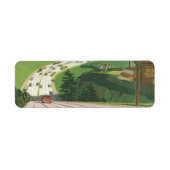 ヴィンテージ風光明媚なアメリカの高速道路、車の道路の旅 ラベル (正面)