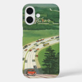 ヴィンテージ風光明媚なアメリカの高速道路、車の道路の旅 Case-Mate iPhoneケース (裏面)