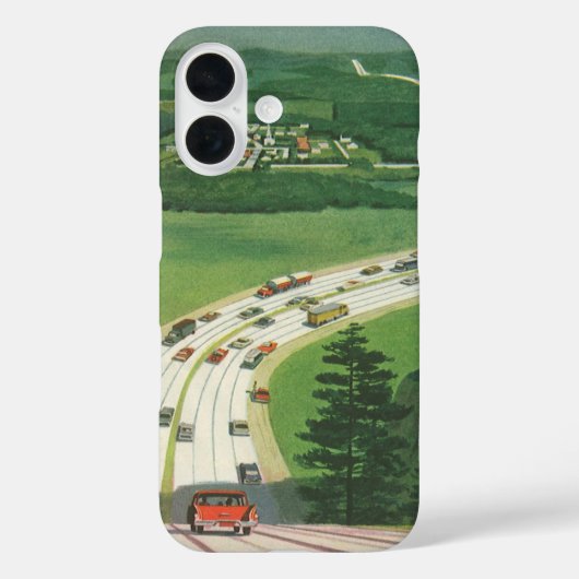 ヴィンテージ風光明媚なアメリカの高速道路、車の道路の旅 Case-Mate iPhoneケース (裏面)