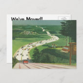 ヴィンテージ風光明媚な道路旅行車、住所の変更 案内ポストカード (正面/裏面)