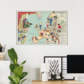 ヴィンテージ風刺地図 ポスター (ホームオフィス)