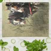 ヴィンテージ風化クレイデール葉書 キッチンタオル (折り畳み)