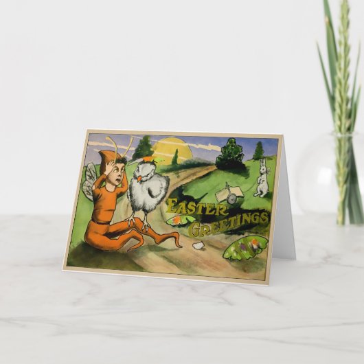 ヴィンテージ風変わりイースターカード シーズンカード (正面)