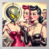 ヴィンテージ風変わりパルプSci-Fi女子 ポスター (正面)