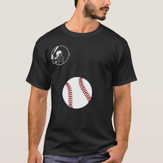 ヴィンテージ風大型赤い野球バッターTシャツ Tシャツ (正面)