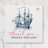 ヴィンテージ風帆船感謝していお前タイポグラフィ フェイバータグ (裏面)