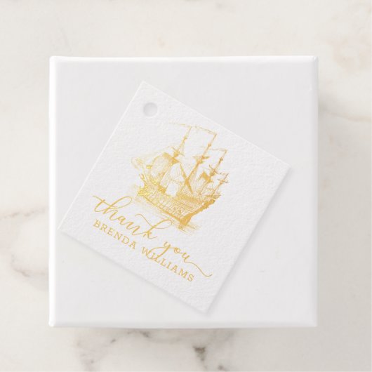 ヴィンテージ風帆船感謝していお前タイポグラフィ フェイバータグ (箱)