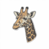 ヴィンテージ風彫刻キリンの肖像Tシャツデザイン (7 シール (正面)