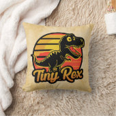 ヴィンテージ風恐竜TレックスサンセットTiny+Rex クッション (ブランケット)