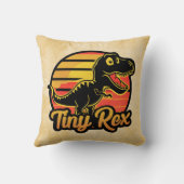 ヴィンテージ風恐竜TレックスサンセットTiny+Rex クッション (裏面)