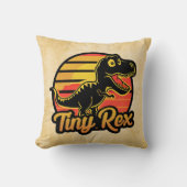 ヴィンテージ風恐竜TレックスサンセットTiny+Rex クッション (正面)