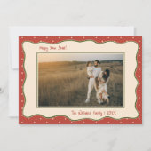 ヴィンテージ風手描きフレーム写真 新年のお祝い シーズンカード (正面)