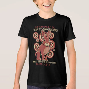ヴィンテージ風日本ウサギ食事動画ミーム エキセントリック トライブレンドTシャツ