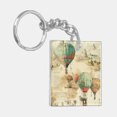 ヴィンテージ風景熱気球(10) キーホルダー (正面左)