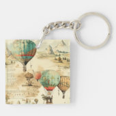 ヴィンテージ風景熱気球(10) キーホルダー (裏面)