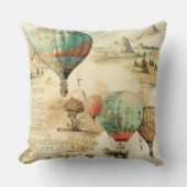 ヴィンテージ風景熱気球(10) クッション (正面)