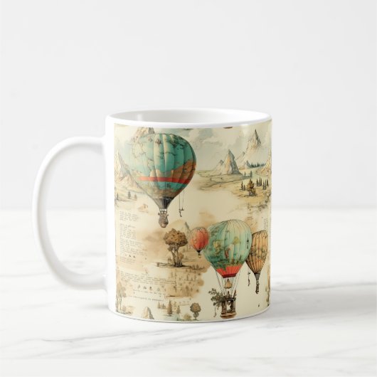 ヴィンテージ風景熱気球(10) コーヒーマグカップ (左)