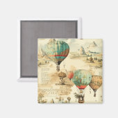 ヴィンテージ風景熱気球(10) マグネット (正面/裏面)