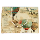 ヴィンテージ風景熱気球(10) ラージペーパーバッグ (正面)