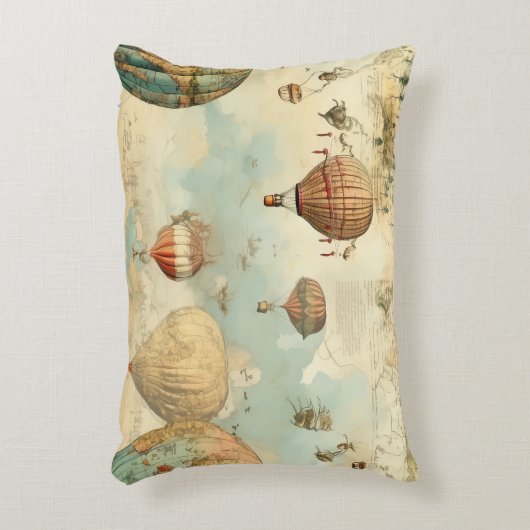 ヴィンテージ風景熱気球(11) アクセントクッション (正面(垂直))