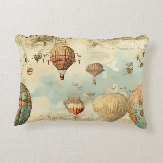 ヴィンテージ風景熱気球(11) アクセントクッション (裏面)