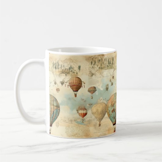 ヴィンテージ風景熱気球(11) コーヒーマグカップ (左)