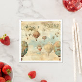 ヴィンテージ風景熱気球(11) スタンダードカクテルナプキン (インサイチュ)