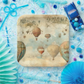 ヴィンテージ風景熱気球(11) ペーパープレート (パーティー)