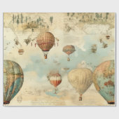 ヴィンテージ風景熱気球(11) ラッピングペーパー (フラット)