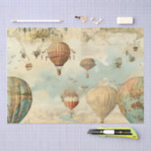 ヴィンテージ風景熱気球(11) 薄葉紙 (クラフト)