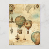 ヴィンテージ風景熱気球(12) ポストカード (正面)