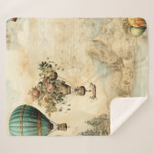 ヴィンテージ風景熱気球(1) シェルパブランケット (正面(横))