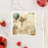 ヴィンテージ風景熱気球(1) スタンダードカクテルナプキン (インサイチュ)