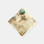 ヴィンテージ風景熱気球(1) スタンダードカクテルナプキン (角)