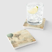 ヴィンテージ風景熱気球(1) ストーンコースター (横)