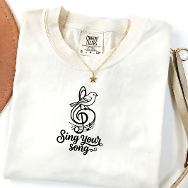 ヴィンテージ風歌う鳥グラフィックTシャツ ユニセックス Tシャツ