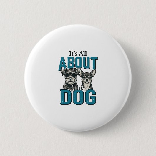 ヴィンテージ風犬好き名言ベクターデザイン_1 缶バッジ (正面)