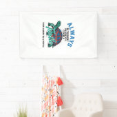 ヴィンテージ風自分らしく生きようカメTシャツデザイン1 横断幕 (インサイチュ)