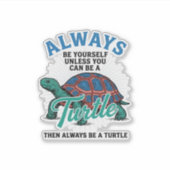 ヴィンテージ風自分らしさ亀Tシャツデザイン1 シール (正面)
