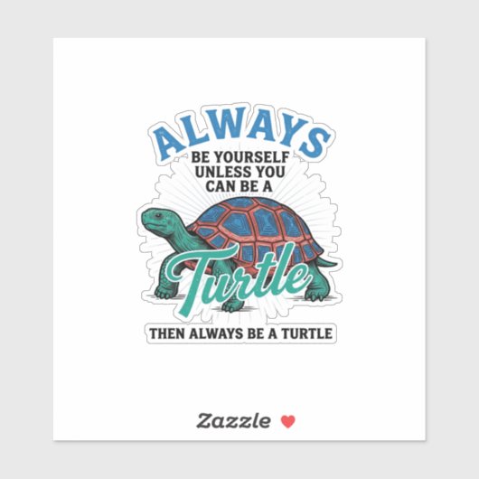 ヴィンテージ風自分らしさ亀Tシャツデザイン1 シール (シート)