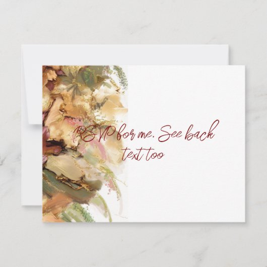 ヴィンテージ風花卉アート 返信住所ラベル 出欠カード (正面)