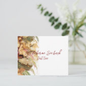 ヴィンテージ風花卉アート 返信住所ラベル 出欠カード (スタンド正面)