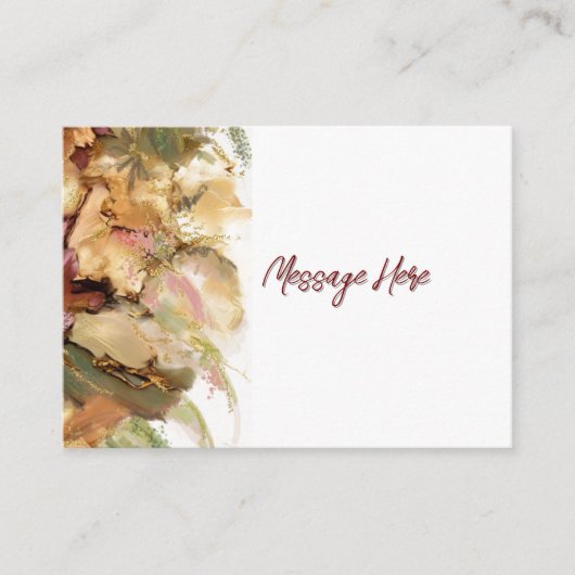 ヴィンテージ風花卉アート 返信先ラベル エンクロージャーカード (正面)