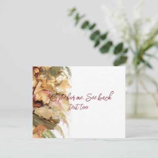 ヴィンテージ風花柄アート 返信住所ラベル 出欠カード (スタンド正面)