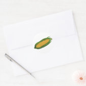 ヴィンテージ風食品野菜; 黄色いトウモロコシ ラウンドシール (封筒)