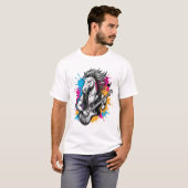 ヴィンテージ風馬のギター奏者Tシャツデザイン Tシャツ (正面フル)