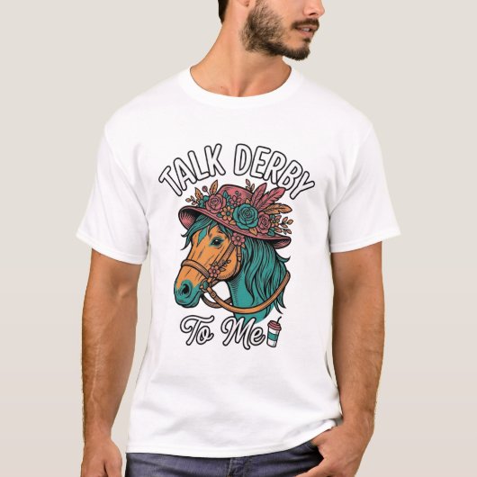 ヴィンテージ風馬の彫刻デザイン ダービートーク Tシャツ (正面)