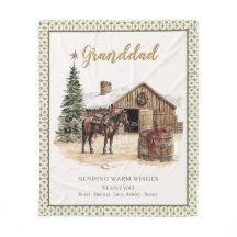 ヴィンテージ風馬小屋のクリスマス グランドパパ用 あったかブランケット