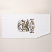 ヴィンテージ風馬竜ファンタジー騎手Tシャツデザイン1 バスタオル (バスタオル)