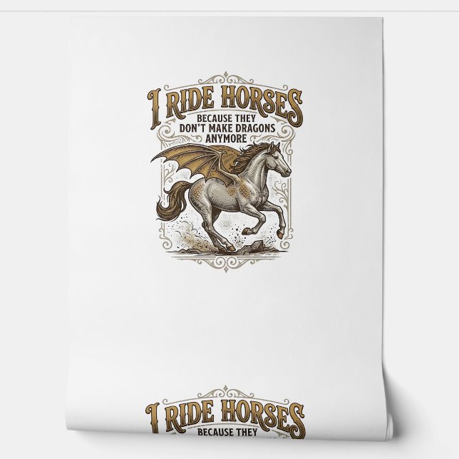 ヴィンテージ風馬竜ファンタジー騎手Tシャツデザイン1 壁紙 (ほどく)